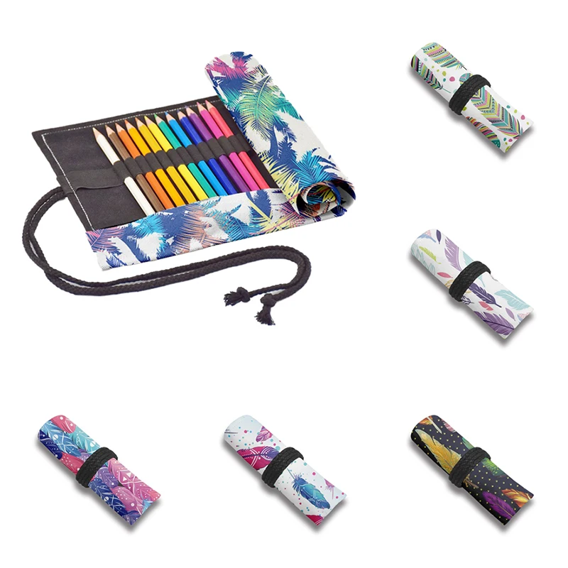Color Feather Printed Roll Pencil Case 12/24/36/48/72 Holes Student Canvas Storage Bag School Drawing Arting Stationery Pen Bag
Color Feather Printed Roll Pencil Case 12/24/36/48/72 Holes Student Canvas Storage Bag School Drawing Arting Stationery Pen Bag