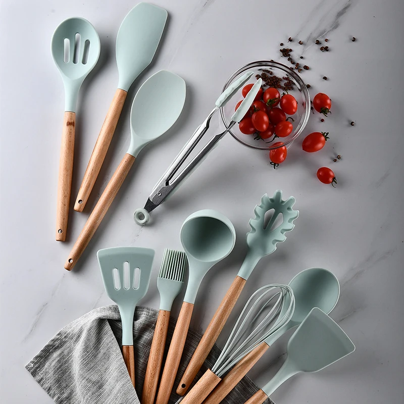 11/12PCS Silicone Cooking Utensils Set Non-Stick Spatula Shovel Wooden Handle Cooking Tools With Storage Box Kitchen Accessories
11/12PCS Silicone Cooking Utensils Set Non-Stick Spatula Shovel Wooden Handle Cooking Tools With Storage Box Kitchen Accessories