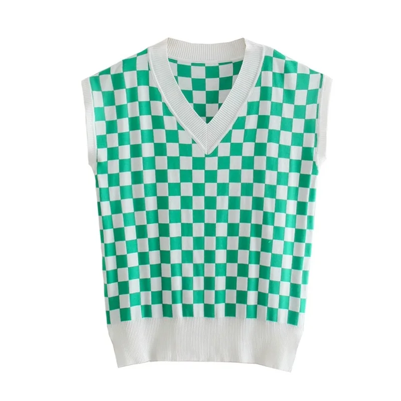 MESTTRAF Women 2021 Fashion Loose Check V-neck Knit Vest Retro Sleeveless Side Split Sweater Vest Streetwear
MESTTRAF Women 2021 Fashion Loose Check V-neck Knit Vest Retro Sleeveless Side Split Sweater Vest Streetwear