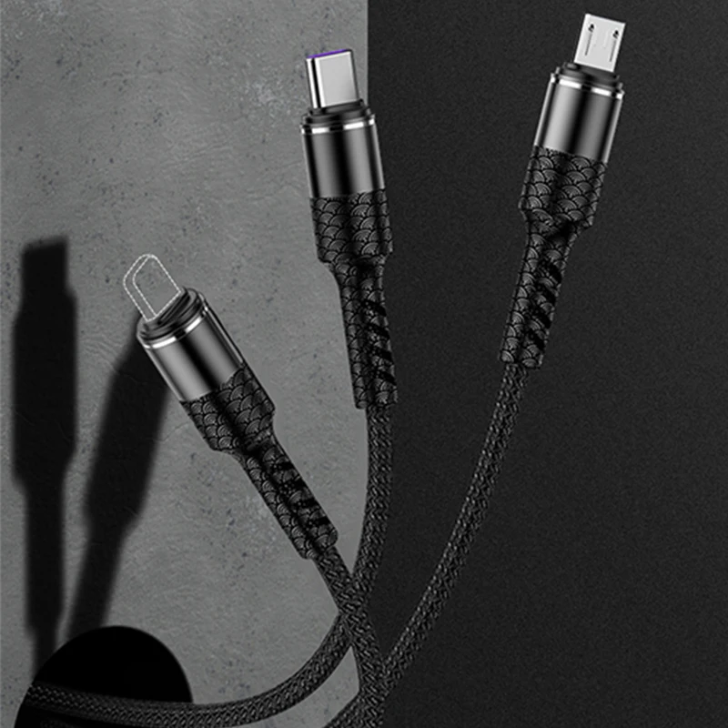 3 in 1 Charging Cable For iPhone Android Type-c Mobile Phone Multi-function USB One Dragging Three Data Cable phone accessories
3 in 1 Charging Cable For iPhone Android Type-c Mobile Phone Multi-function USB One Dragging Three Data Cable phone accessories