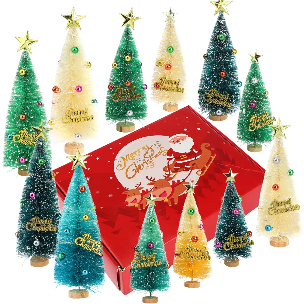 Mini Pine Tree Xmas Trees Party Cloth New Desktop Adornments DIY 12Pcs Gift Box Fashion Christmas Theme Ornaments Decorations
Mini Pine Tree Xmas Trees Party Cloth New Desktop Adornments DIY 12Pcs Gift Box Fashion Christmas Theme Ornaments Decorations