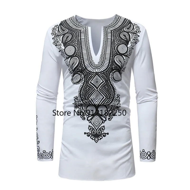 Мужская хипстерская футболка с V-образным вырезом африканская одежда 2021 модная