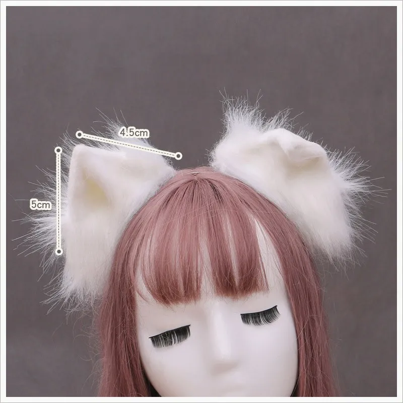 

Plush Simulation Stereo Animal Beast Ear Hairpin KC Headdress Cosplay Soft Girl Cute Cat Ear Wolf Ears Lolita Headband Props