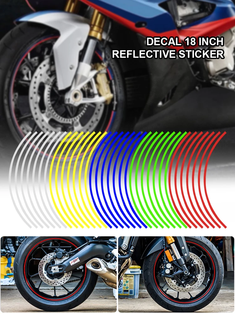 16Pcs 18inch Strips Brand New High Quality Waterproof Popular Motorcycle Car Rim Stripe Wheel Decal Tape Sticker Lots Reflective
16Pcs 18inch Strips Brand New High Quality Waterproof Popular Motorcycle Car Rim Stripe Wheel Decal Tape Sticker Lots Reflective
