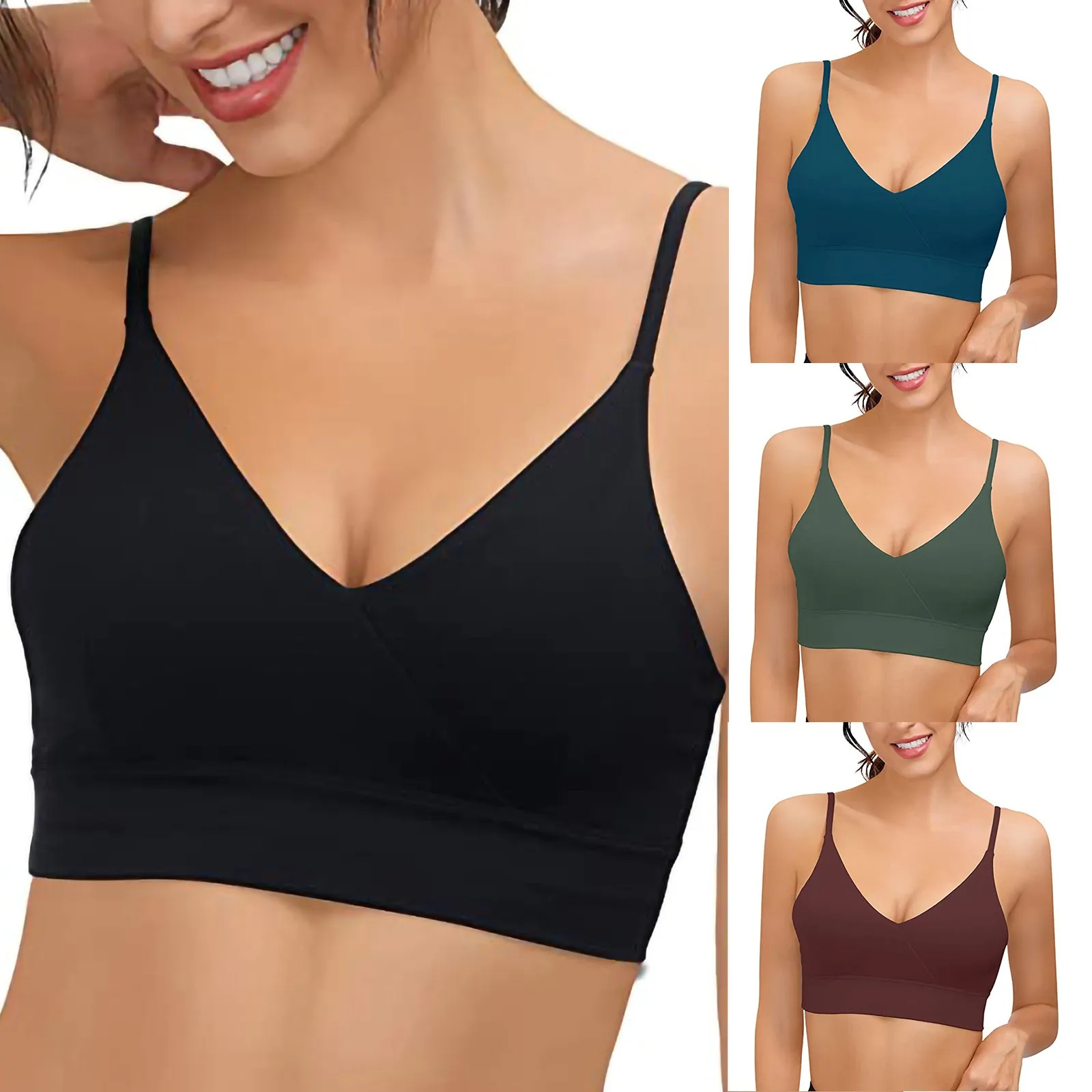 Wirefree Bra Tank Padded Adjustable Yoga Women's Strappy Sports Tops Crisscross Women's Blouse Casual Tops
Wirefree Bra Tank Padded Adjustable Yoga Women's Strappy Sports Tops Crisscross Women's Blouse Casual Tops