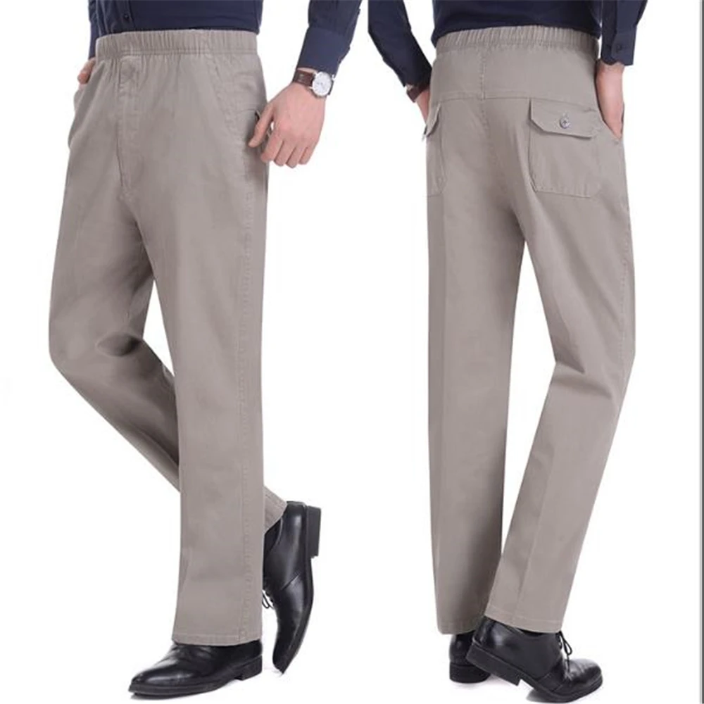 Man Spring Plus Size High Elastic Waist Straight Full Length Pants Male Summer Autumn Pocket 100% Cotton Loose Trousers Capris
Man Spring Plus Size High Elastic Waist Straight Full Length Pants Male Summer Autumn Pocket 100% Cotton Loose Trousers Capris