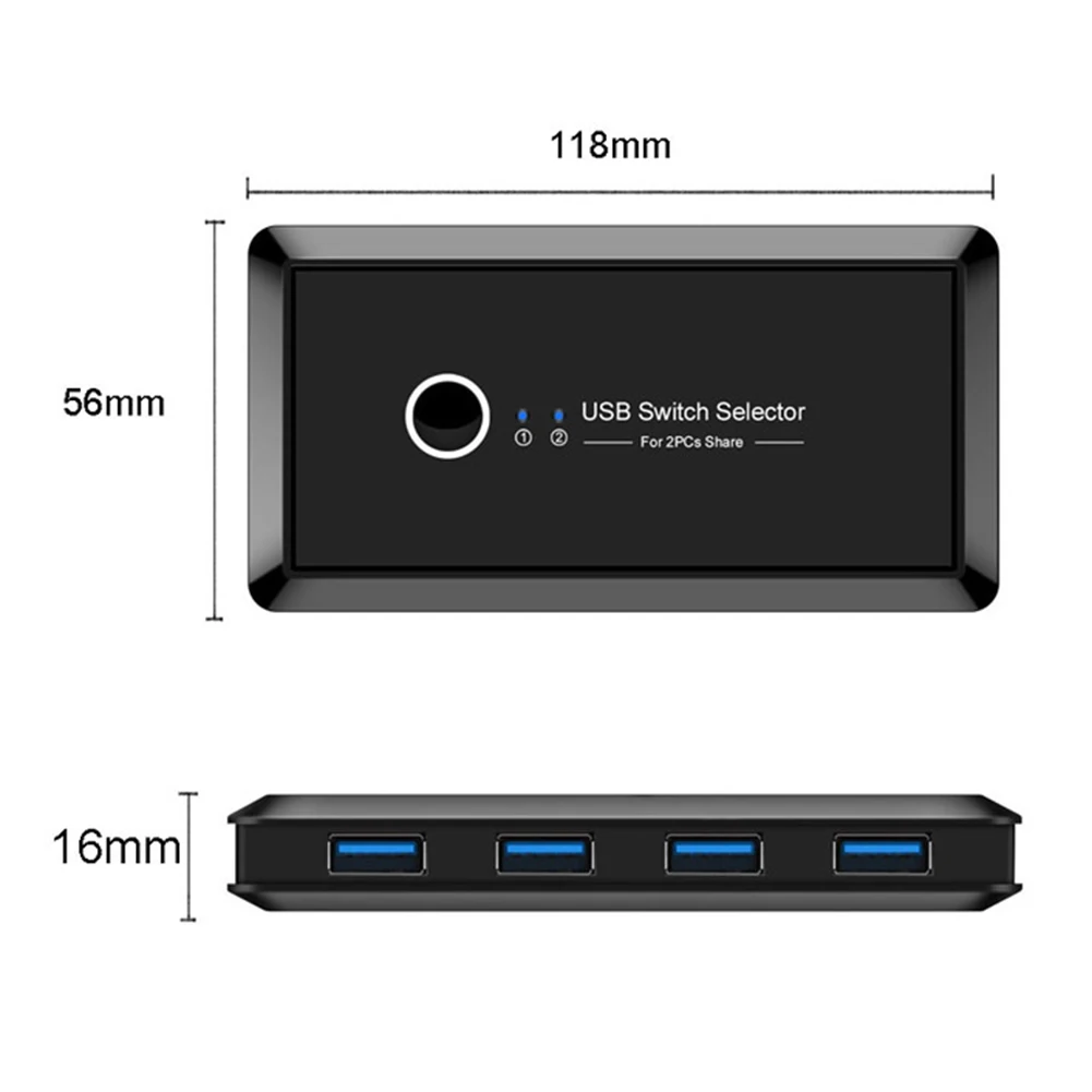 Switch Box USB 3.0 2.0 Switcher 2 Port PCs Sharing 4 Devices for Keyboard Mouse Printer Monitor with 2 USB Cable
Switch Box USB 3.0 2.0 Switcher 2 Port PCs Sharing 4 Devices for Keyboard Mouse Printer Monitor with 2 USB Cable