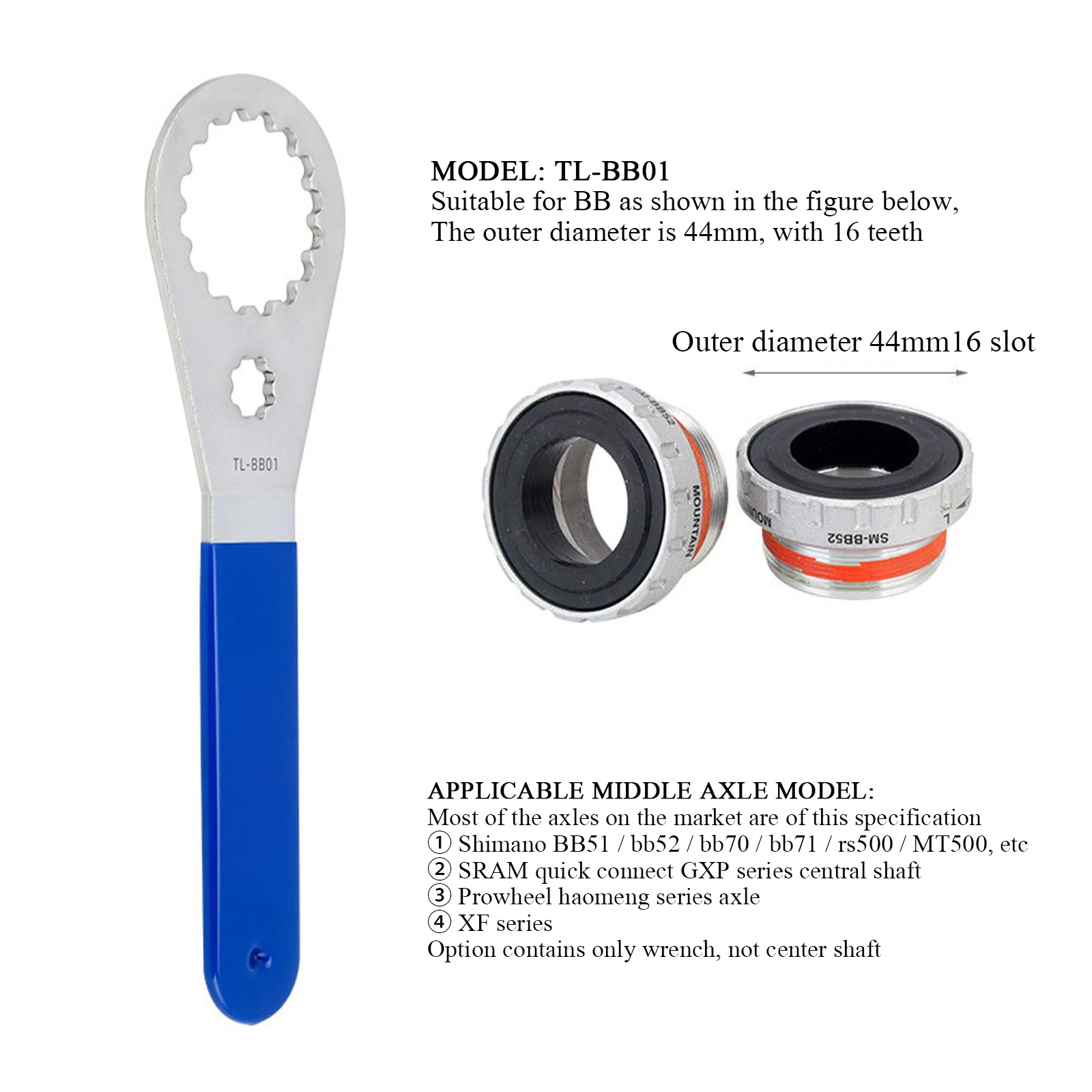 Mountain Bike Road Bike Bottom Bracket Wrench BB Bottom Bracket Installation Removal Tool Portable Outdoor Repair Removal Tools
Mountain Bike Road Bike Bottom Bracket Wrench BB Bottom Bracket Installation Removal Tool Portable Outdoor Repair Removal Tools