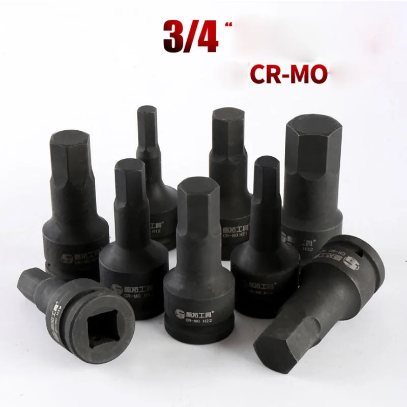 3/4inch Drive Impact Bit Socket CR-MO Hex Screwdriver Bits Set 100mm Lenght Socket Adapter Head for Spanner Ratchet Wrench
3/4inch Drive Impact Bit Socket CR-MO Hex Screwdriver Bits Set 100mm Lenght Socket Adapter Head for Spanner Ratchet Wrench