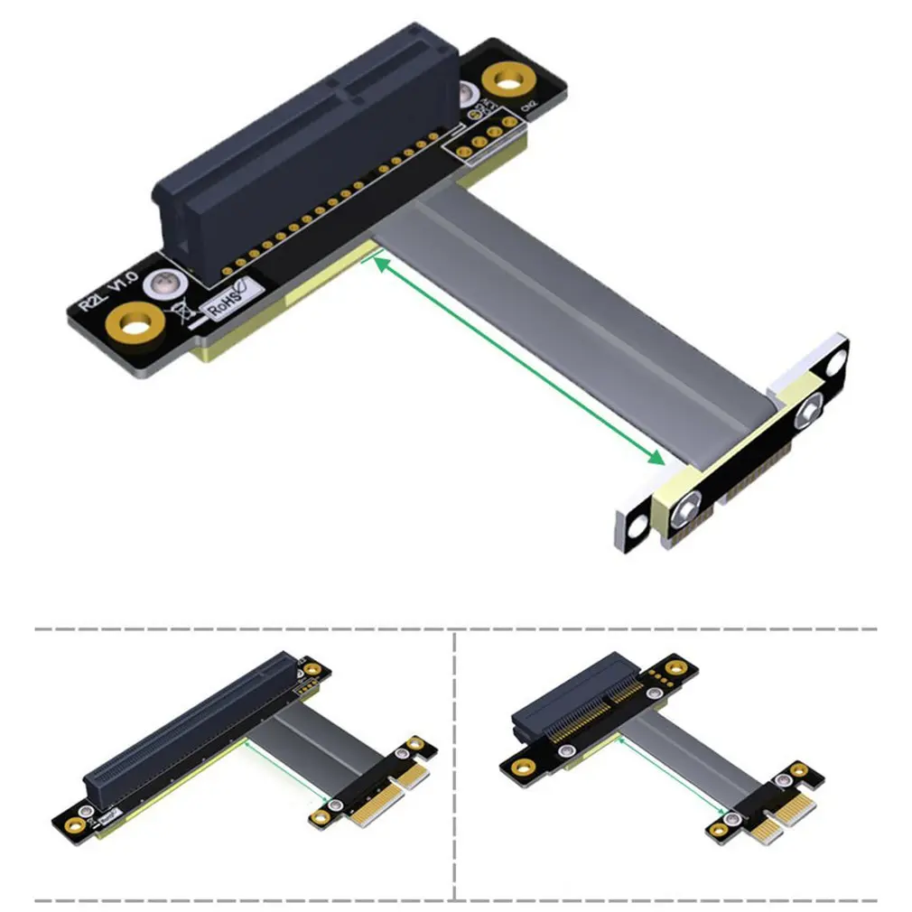 PCIe 3.0 x1 to x1 Extension Cable R11SL-TL Dual 90Degree Right Angle R11SL-TL 8G/bps PCI Express 1x Riser Card Ribbon Extender
PCIe 3.0 x1 to x1 Extension Cable R11SL-TL Dual 90Degree Right Angle R11SL-TL 8G/bps PCI Express 1x Riser Card Ribbon Extender