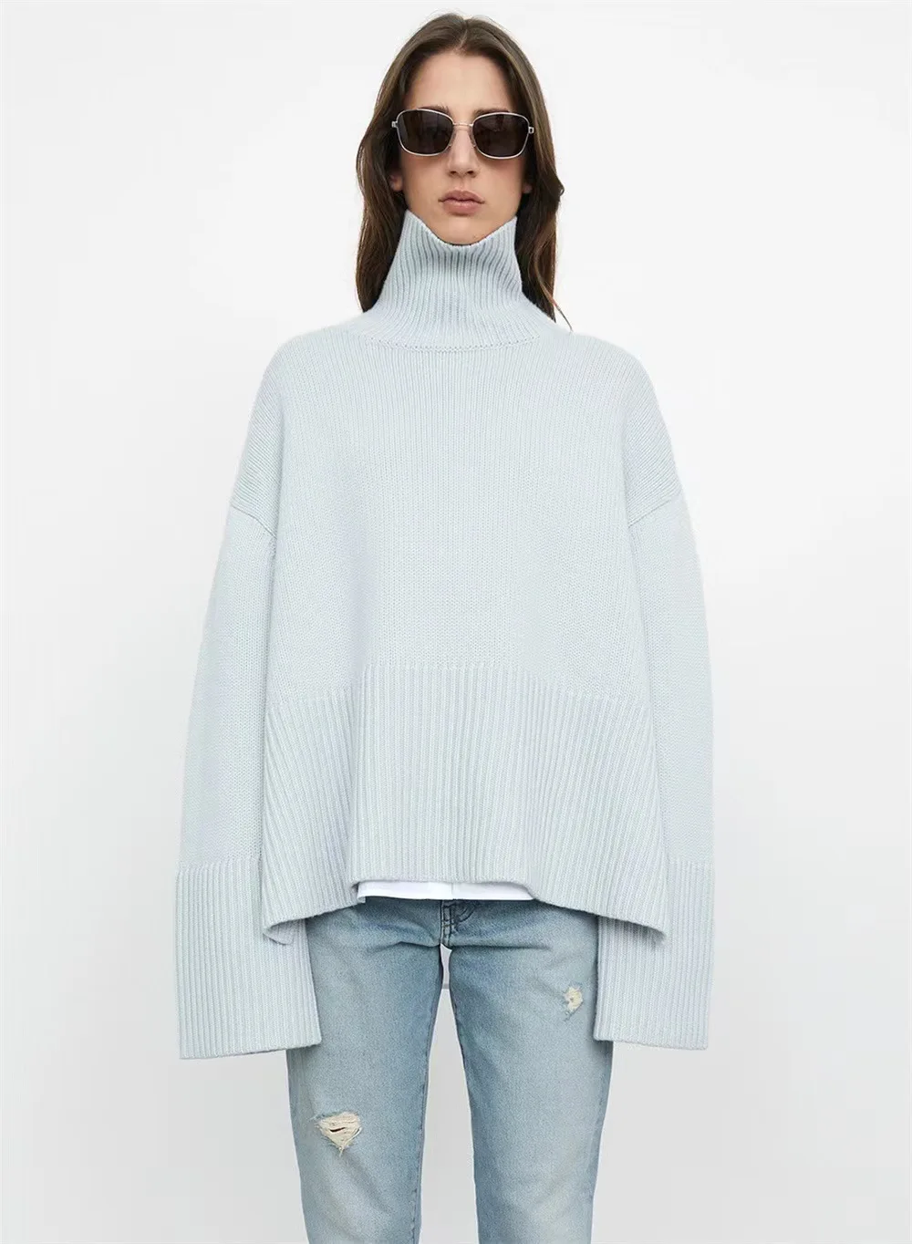 2021 Winter Women 100% Cashmere Knitted Pullover Sweater Solid Color Turtleneck Oversized Lazy Knit Pullover Bottoming Shirt
2021 Winter Women 100% Cashmere Knitted Pullover Sweater Solid Color Turtleneck Oversized Lazy Knit Pullover Bottoming Shirt