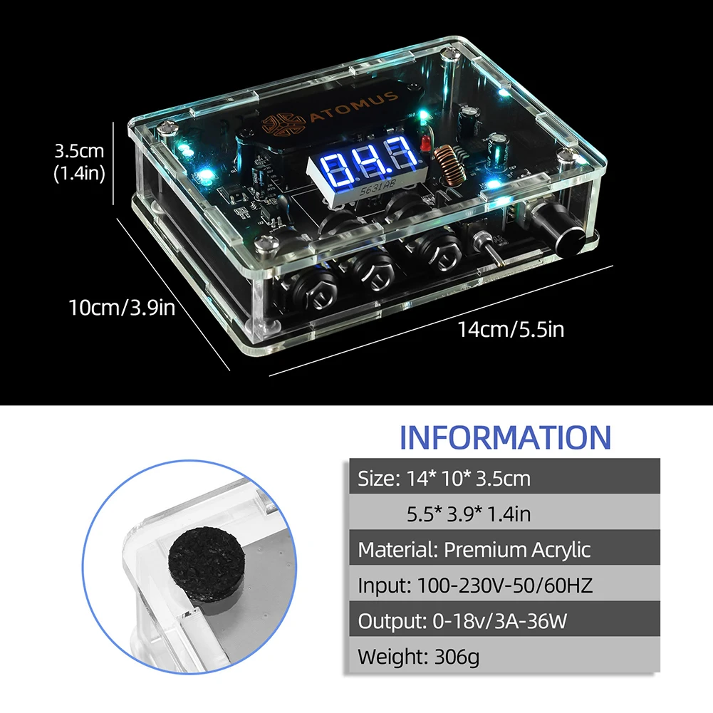Electric Power Stabilizer LED Colorful Laser Tattoo Machine Power Adapter for Tattoo Machine
Electric Power Stabilizer LED Colorful Laser Tattoo Machine Power Adapter for Tattoo Machine