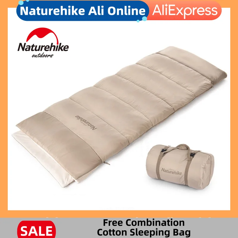 

Naturehike Envelope Camp Sleeping Bag Down Cotton Spliceable Sheet Outdoor Ultralight Travel Shawl Quilt Glamping Sleeping Bag