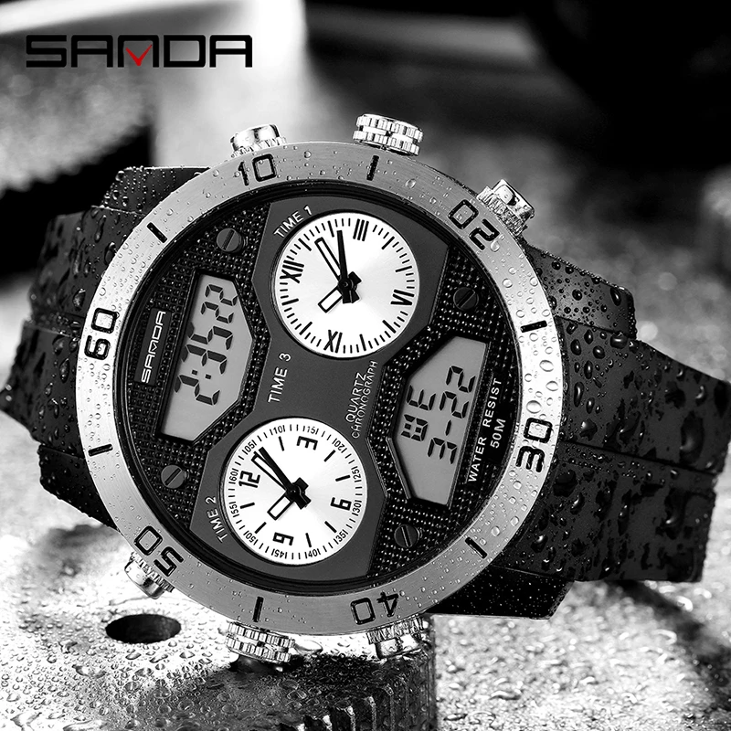 Original Electronic Men Watch Top Brand SANDA Sport Watches 3 Time Luminous Wristwatches Fashion Man Military Clock Hour 3001
Original Electronic Men Watch Top Brand SANDA Sport Watches 3 Time Luminous Wristwatches Fashion Man Military Clock Hour 3001