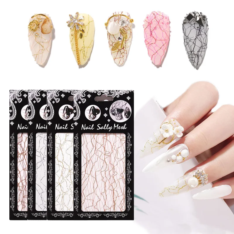 3D Mesh Nail Sticker Gold Silver Net Line Tape on Nails Holo Adhesive Silk Foil Nail Art Decorations Polish Decals
3D Mesh Nail Sticker Gold Silver Net Line Tape on Nails Holo Adhesive Silk Foil Nail Art Decorations Polish Decals