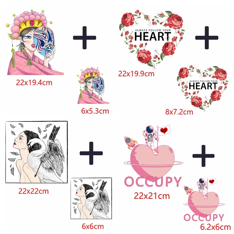 2 PCS Cartoon Beautiful Girl Iron On Transfers For Clothing Stickers Heart Letter Heat Thermal Transfer For T-shirt Clothes DIY
2 PCS Cartoon Beautiful Girl Iron On Transfers For Clothing Stickers Heart Letter Heat Thermal Transfer For T-shirt Clothes DIY