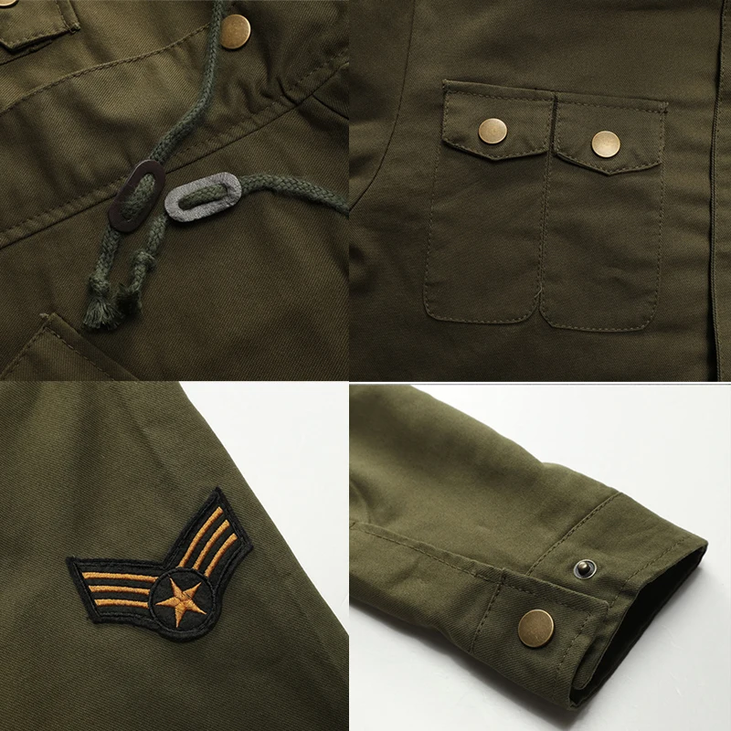 Pure Cotton Jacket Men Windbreak Coat Military Male Hooded Coats Loose Casual Jackets Men's Clothing Outwear AF2601
Pure Cotton Jacket Men Windbreak Coat Military Male Hooded Coats Loose Casual Jackets Men's Clothing Outwear AF2601