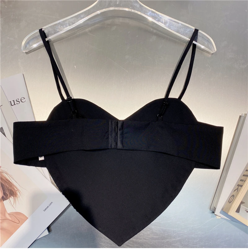 Rhinestone Edge Peach Heart Sexy Backless Spaghetti Straps Top Women New Summer 2021 All-Match Camisole Tank Black
Rhinestone Edge Peach Heart Sexy Backless Spaghetti Straps Top Women New Summer 2021 All-Match Camisole Tank Black
