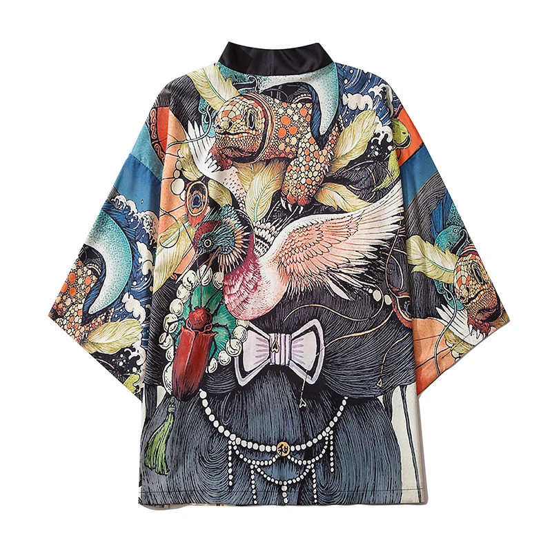 Кардиган для мужчин и женщин юката стиль японское традиционное кимоно Harajuku