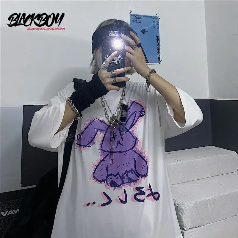 BLACKBOY Short-sleeved T-shirt men's 2021 new trend Joker Harajuku Hong Kong wind plus size loose couples wear best seller
BLACKBOY Short-sleeved T-shirt men's 2021 new trend Joker Harajuku Hong Kong wind plus size loose couples wear best seller
