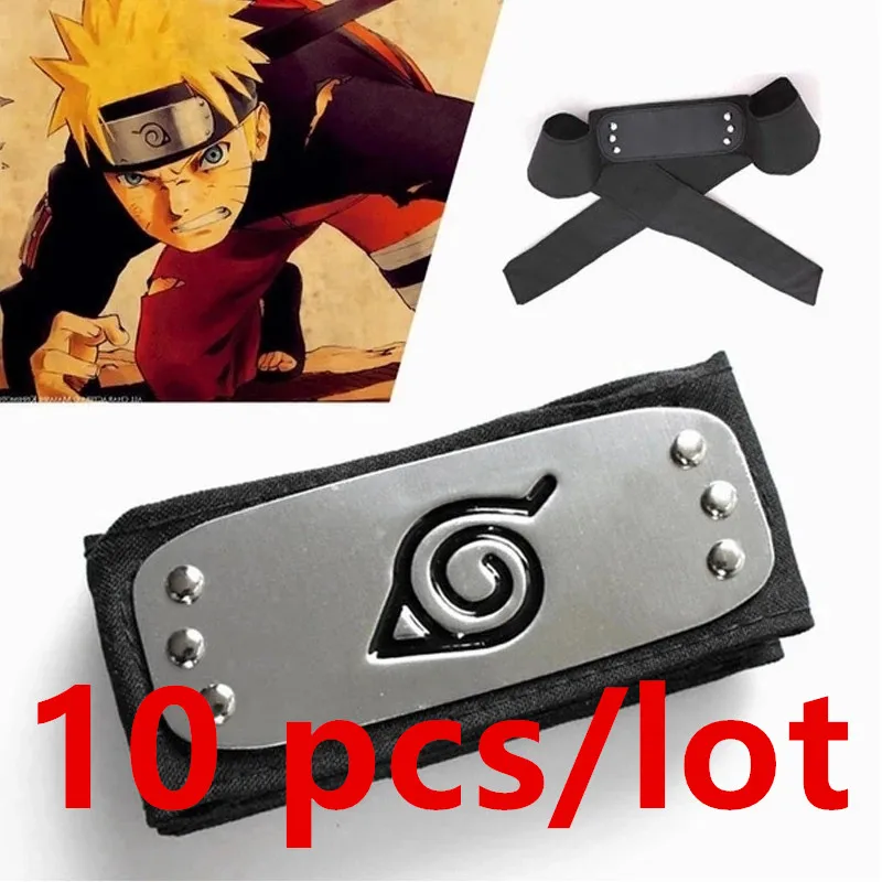 

10 pcs Sasuke Cosplay Headband Uzumaki Sasuke Kakash Forehead Fashionable Guard Head Band Cosplay Accessories Kids Toy Gifts