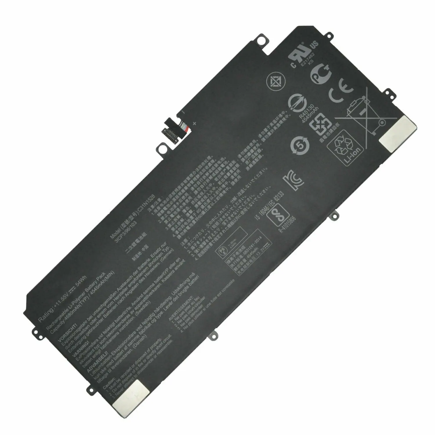 C31N1528 Laptop Battery For Asus UX360 UX360C UX360CA Series 3ICP3/96/103 0B200-02080100 11.55V 54WH
C31N1528 Laptop Battery For Asus UX360 UX360C UX360CA Series 3ICP3/96/103 0B200-02080100 11.55V 54WH