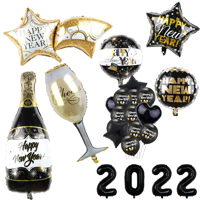 2022 Happy New Year Party Balloons Black Bottle Foil Helium Globos Even Party Supplies Noel Merry Christmas Decorations Ballon
2022 Happy New Year Party Balloons Black Bottle Foil Helium Globos Even Party Supplies Noel Merry Christmas Decorations Ballon