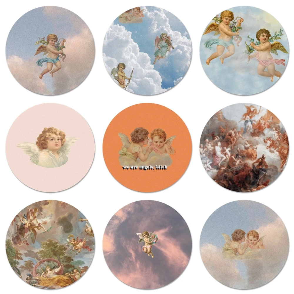 Значки эпохи Возрождения с ангелами, значки, значки, металлические значки для украшения одежды и рюкзака, 58 мм
Значки эпохи Возрождения с ангелами, значки, значки, металлические значки для украшения одежды и рюкзака, 58 мм