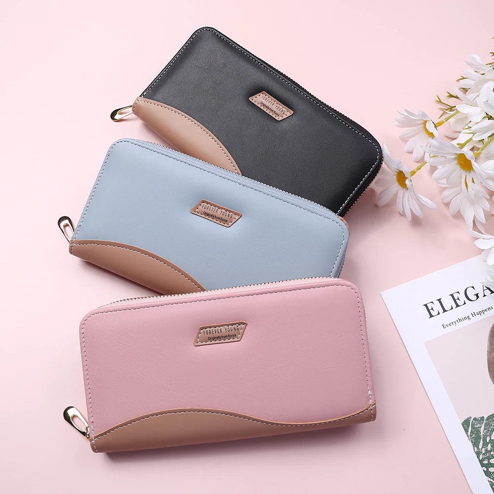 2021 New Wallet Women Long Leather PU Female Zipper Splicing Wristband Clutch Purse Money Pocket Coin Bags Ladies Card Holder
2021 New Wallet Women Long Leather PU Female Zipper Splicing Wristband Clutch Purse Money Pocket Coin Bags Ladies Card Holder