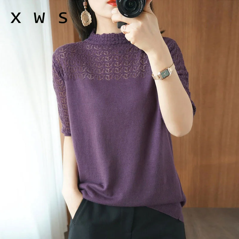 Thin Hollow Out sweater Women sexy pullover Knitted 2020 New Summer Tops Woman Short Sleeve Casual sweater Female jumper Femm
Thin Hollow Out sweater Women sexy pullover Knitted 2020 New Summer Tops Woman Short Sleeve Casual sweater Female jumper Femm