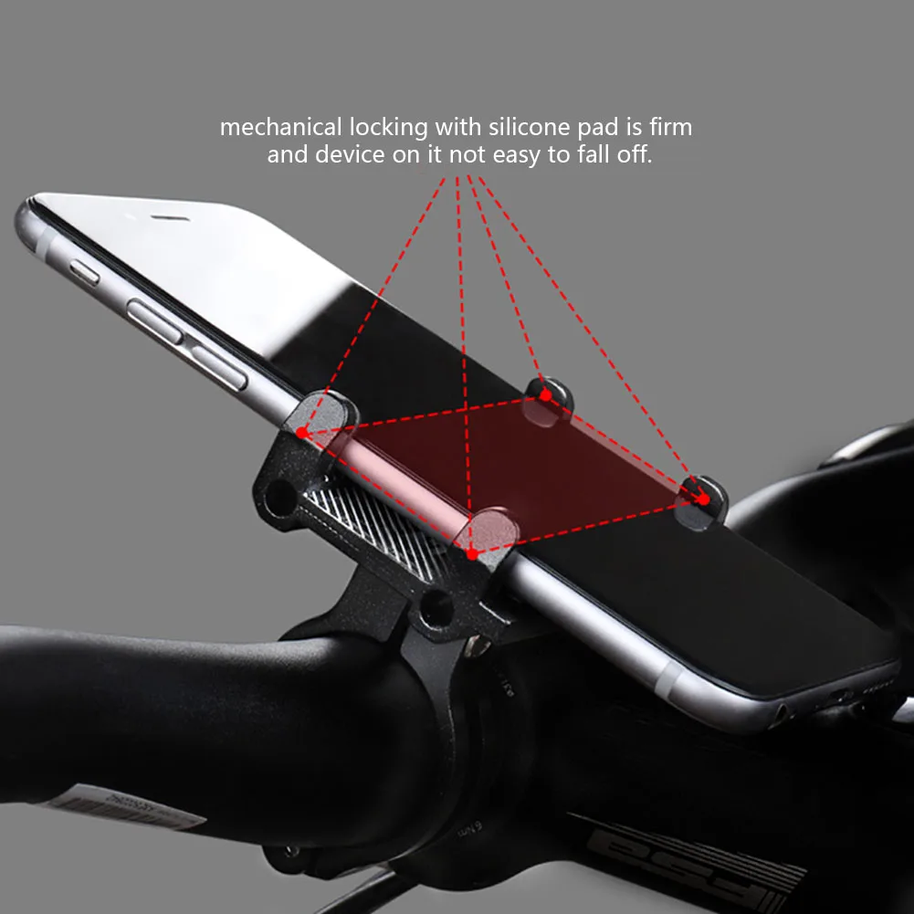 Multi-functional aluminum alloy bicycle Mini phone holder mechanical locking with silicone pad is firm and device Universal
Multi-functional aluminum alloy bicycle Mini phone holder mechanical locking with silicone pad is firm and device Universal