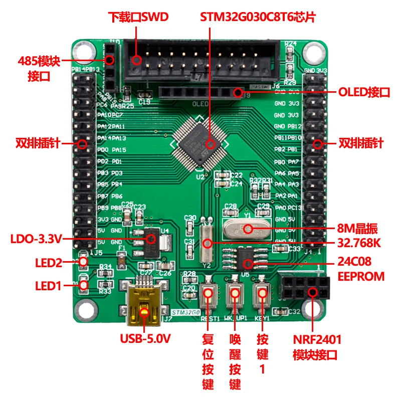 

The New STM32G030C8T6 Development Board STM32G0 Learning Board Core Board with Routines