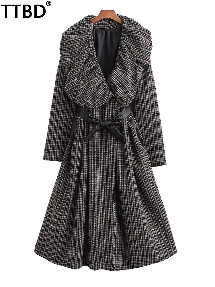 TTBD with belt puff neck check coat vintage long sleeve pockets female outerwear chic overcoat coats and jackets women 2021
TTBD with belt puff neck check coat vintage long sleeve pockets female outerwear chic overcoat coats and jackets women 2021