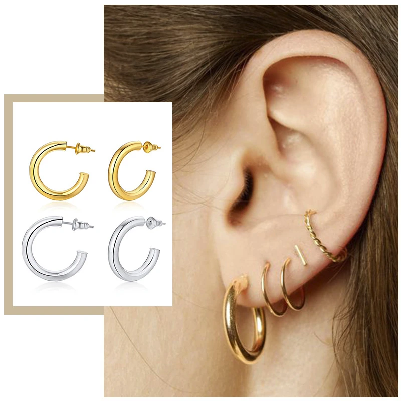 Vintage Women Hoop Earrings Gold Color Stainless Steel Classic Minimalist Metal Normcore Circle Round Jewelry
Vintage Women Hoop Earrings Gold Color Stainless Steel Classic Minimalist Metal Normcore Circle Round Jewelry