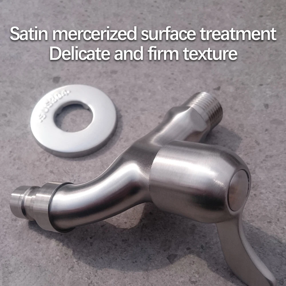 Sink Tap 304 Stainless Steel Faucet Quick Open Faucet Home Accessories For Washing Machine Household Mop Pool 
Sink Tap 304 Stainless Steel Faucet Quick Open Faucet Home Accessories For Washing Machine Household Mop Pool