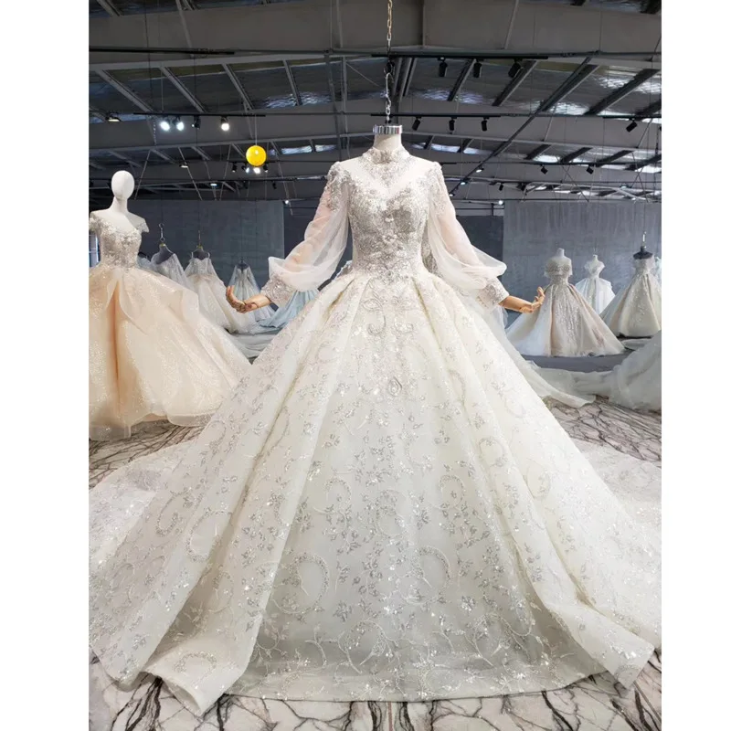 BGW HT41428 Modest Wedding Dress Elegant High Neck Lace Up Back Crystal Bead Long Lace Wedding Gown Luxury Suknia Ślubna 2020
BGW HT41428 Modest Wedding Dress Elegant High Neck Lace Up Back Crystal Bead Long Lace Wedding Gown Luxury Suknia Ślubna 2020