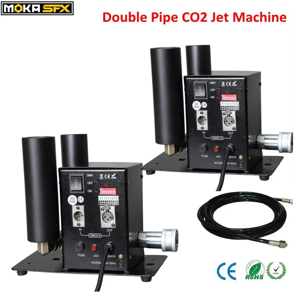 2 pcs/lot Double Nuzzle Co2 Jet Machine cryo FX machine dmx control 2 Channels Power on off with DMX Cable Co2 Gas Hose
2 pcs/lot Double Nuzzle Co2 Jet Machine cryo FX machine dmx control 2 Channels Power on off with DMX Cable Co2 Gas Hose