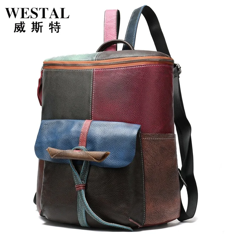 The new first layer cowhide women's backpack large-capacity retro stitching and color-wiping women's backpack
The new first layer cowhide women's backpack large-capacity retro stitching and color-wiping women's backpack