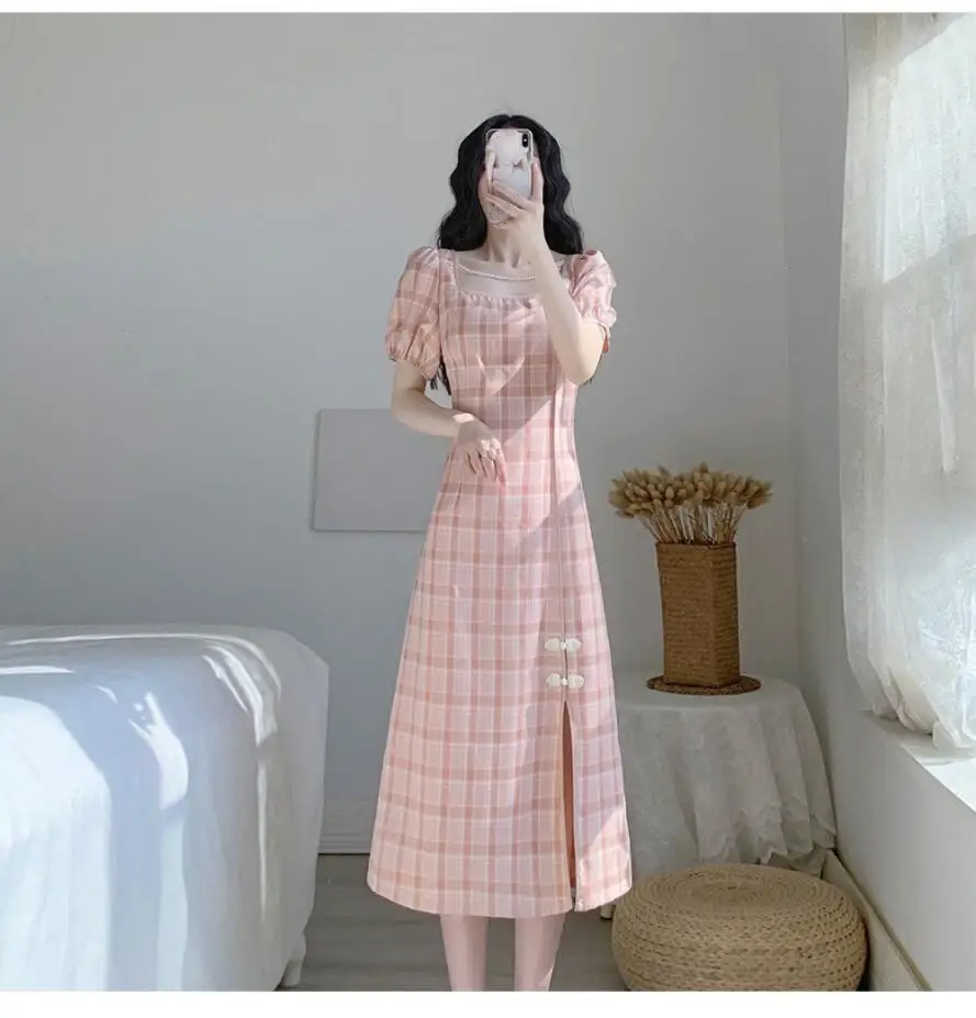 Mothybot 2021 Vintage Dress Female New Style Robe Sexy Tea Break America Retro Niche Sweet Plaid Cheongsam Dress
Mothybot 2021 Vintage Dress Female New Style Robe Sexy Tea Break America Retro Niche Sweet Plaid Cheongsam Dress