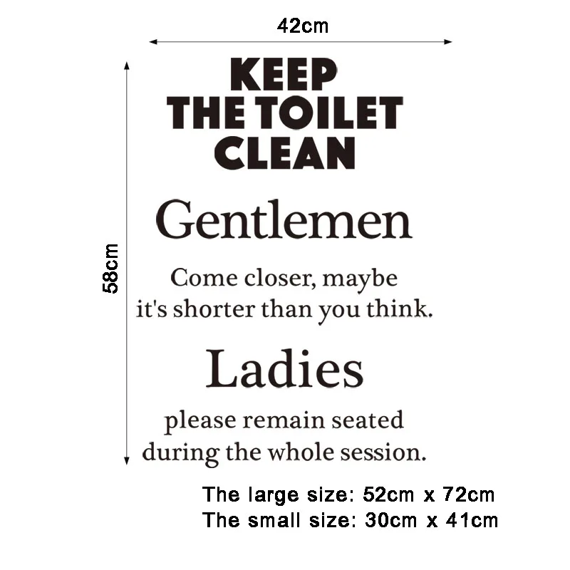 Stickers Keep The Toilet Clean Vinyl Wall Decor WC Wall Art Decal Toilet Home Decor Wallpaper Poster House Decoration
Stickers Keep The Toilet Clean Vinyl Wall Decor WC Wall Art Decal Toilet Home Decor Wallpaper Poster House Decoration