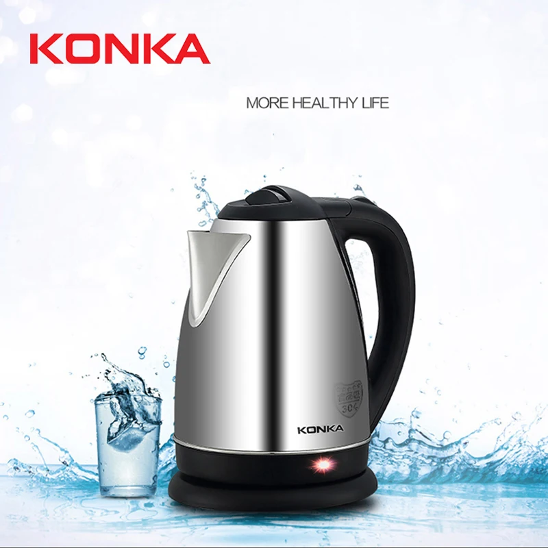 

KONKA Electric Kettle Stainless Steel 1500W Portable Travel Water Boiler Pot 1.8L