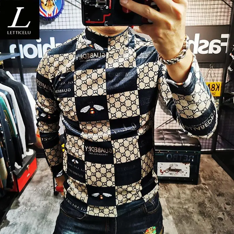 Gold Velvet Half High Neck Men's 2021 Autumn and Winter Plus Velvet Thickening European and American Personality Bottoming Shirt
Gold Velvet Half High Neck Men's 2021 Autumn and Winter Plus Velvet Thickening European and American Personality Bottoming Shirt