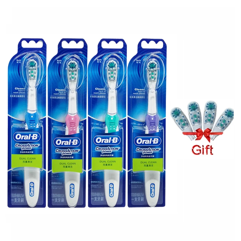 Oral B Electric Toothbrush Cross Action Dual Rotation & Vibration Clean Teeth AA Battery Powered Replaceable Tooth Brush Head
Oral B Electric Toothbrush Cross Action Dual Rotation & Vibration Clean Teeth AA Battery Powered Replaceable Tooth Brush Head