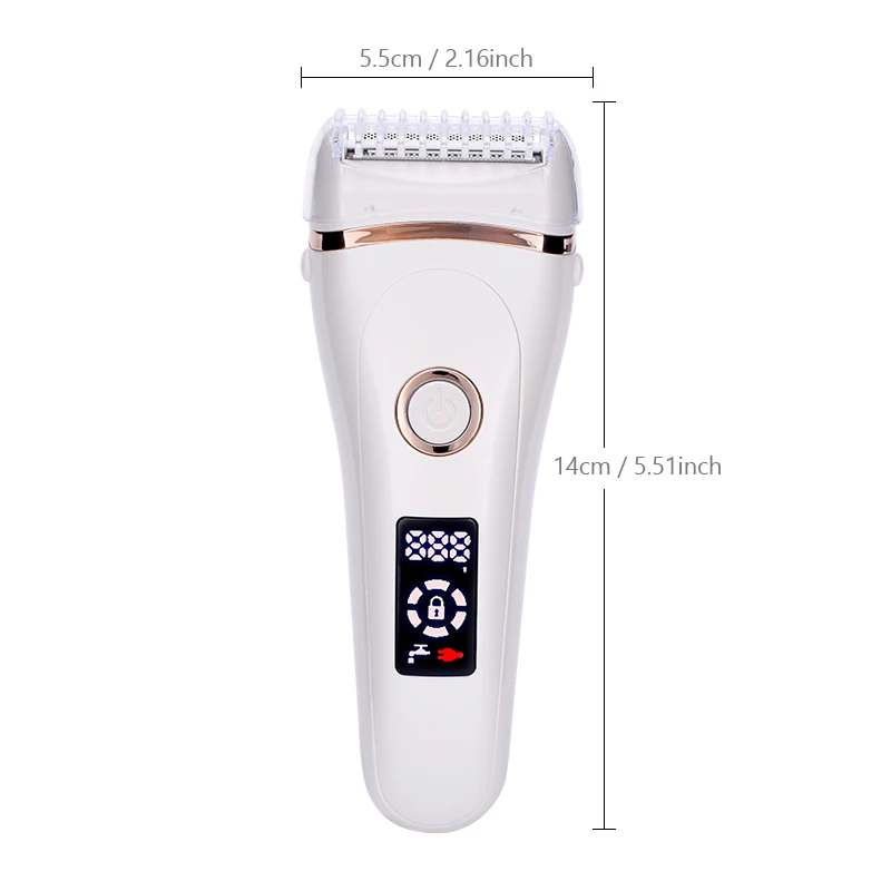 Women's painless electric razor, with USB charger, suitable for the whole body, waterproof, LCD, dry and wet dual-use
Women's painless electric razor, with USB charger, suitable for the whole body, waterproof, LCD, dry and wet dual-use