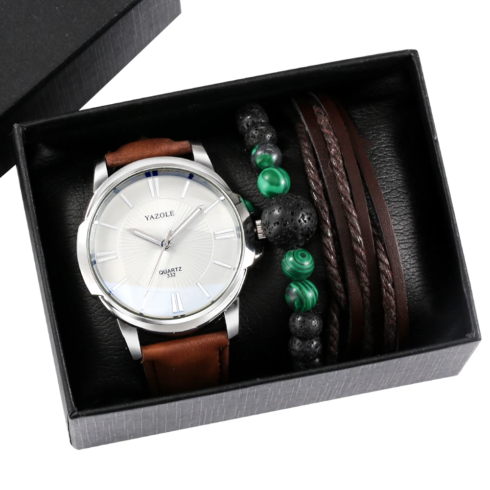 Mens Bracelet Adjustable Elastic Bracelet Quartz Brown Fashion Watch Leather Band Man Watches Hand Chain Gifts Set with Box
Mens Bracelet Adjustable Elastic Bracelet Quartz Brown Fashion Watch Leather Band Man Watches Hand Chain Gifts Set with Box