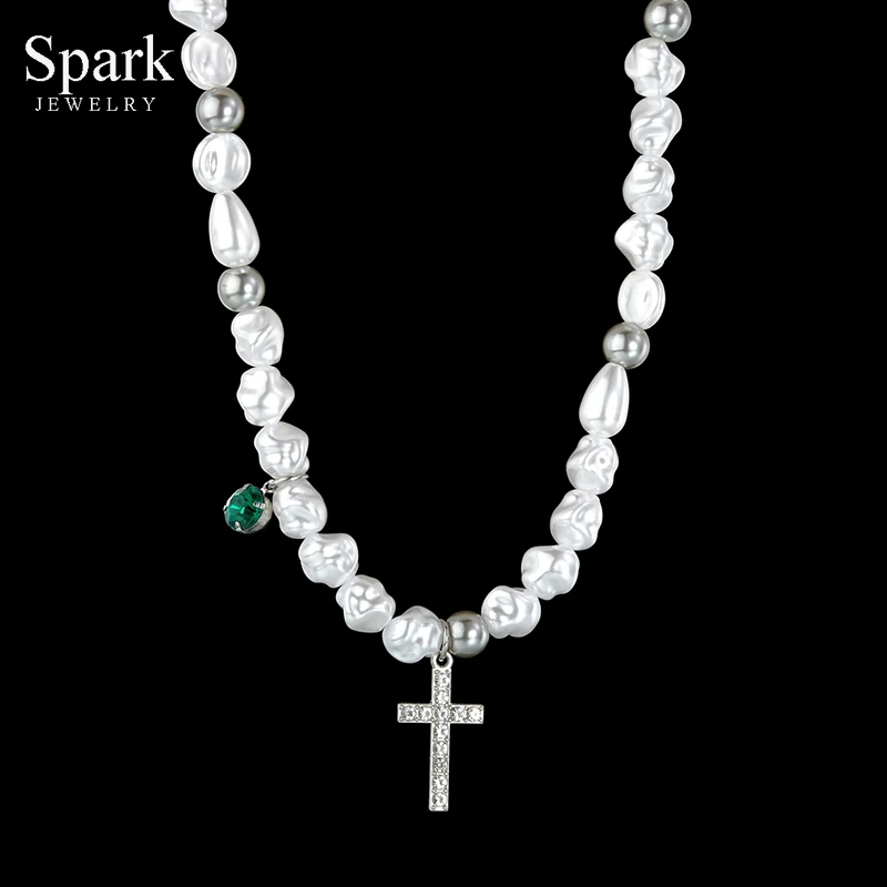Spark Elegant Cubic Zirconia Cross Pendant Necklace Freshwater Pearls Clavicle Necklace For Women Girls Birthday Jewelry Gift
Spark Elegant Cubic Zirconia Cross Pendant Necklace Freshwater Pearls Clavicle Necklace For Women Girls Birthday Jewelry Gift
