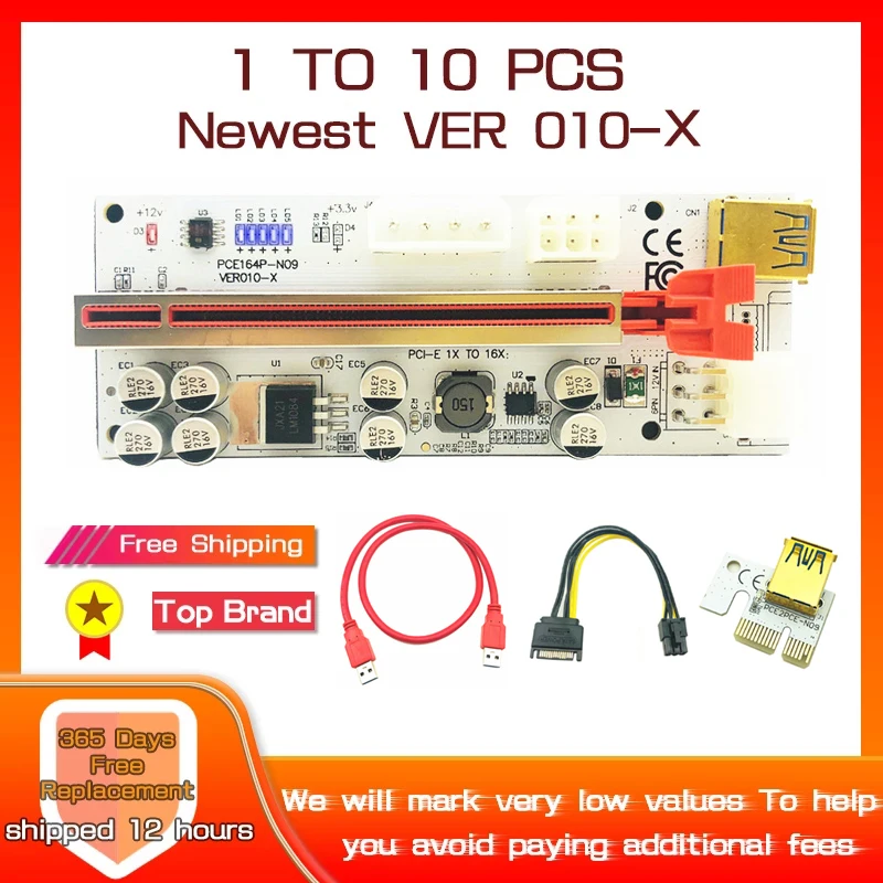 1-10PCS PCIE Riser 010 USB 3.0 PCI-E Riser 010X PCI Express Cable Riser For Video Card X16 Extender For BTC Bitcoin Miner Mining
1-10PCS PCIE Riser 010 USB 3.0 PCI-E Riser 010X PCI Express Cable Riser For Video Card X16 Extender For BTC Bitcoin Miner Mining