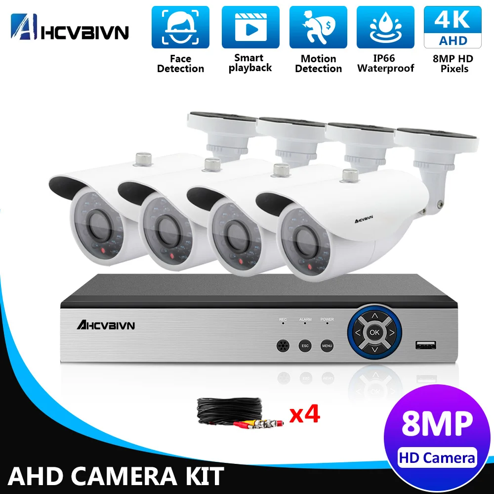 4K CCTV Video Surveillance Security System 4CH AHD 4K DVR Kit 4pcs AHD Ultra HD 8MP Outdoor Waterproof Security Camera Set
4K CCTV Video Surveillance Security System 4CH AHD 4K DVR Kit 4pcs AHD Ultra HD 8MP Outdoor Waterproof Security Camera Set
