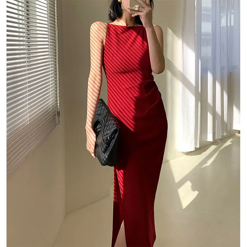 HOUZHOU Sexy Slip Dress Women Summer Red Elegant Bodycon Sleeveless Midi Dresses Spaghetti Strap Office Lady Sundress Robe 2021
HOUZHOU Sexy Slip Dress Women Summer Red Elegant Bodycon Sleeveless Midi Dresses Spaghetti Strap Office Lady Sundress Robe 2021