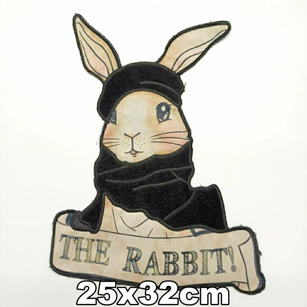 Design large embroidery big rabbit cartoon patches for clothing HE-3444
Design large embroidery big rabbit cartoon patches for clothing HE-3444